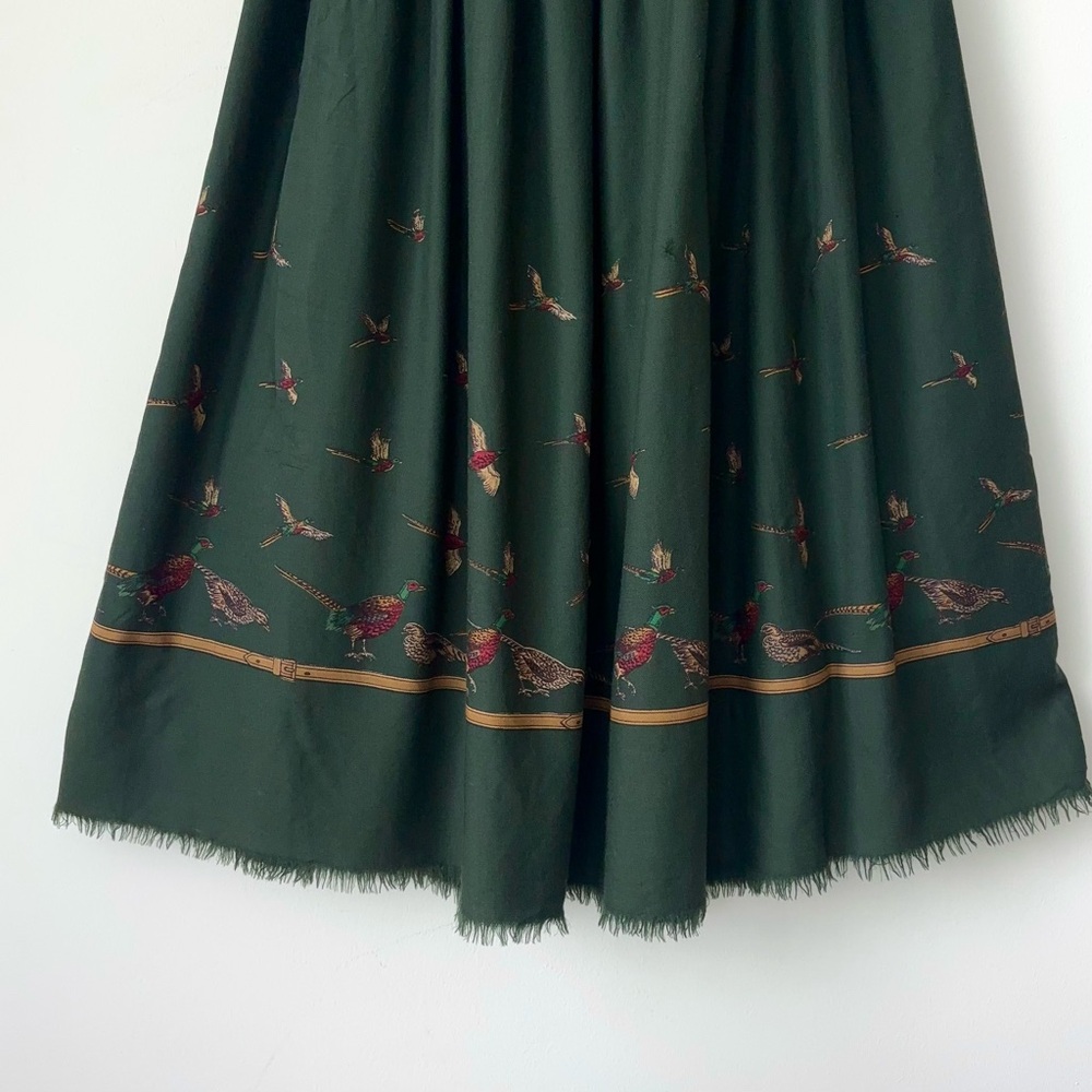 Vintage Ralph Lauren Collection 100% Wool Pheasant Maxi Skirt Size 4 Runway - Picture 2 of 16
